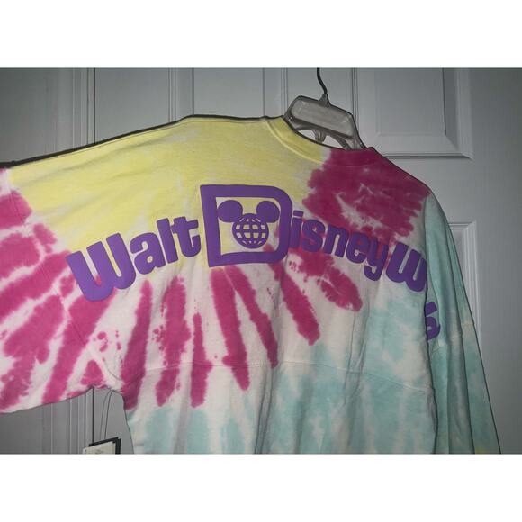 Walt Disney World Spirit Jersey Tie-Dye Long Sleeve Shirt Adult Burst Sz XS NWT - Picture 5 of 11